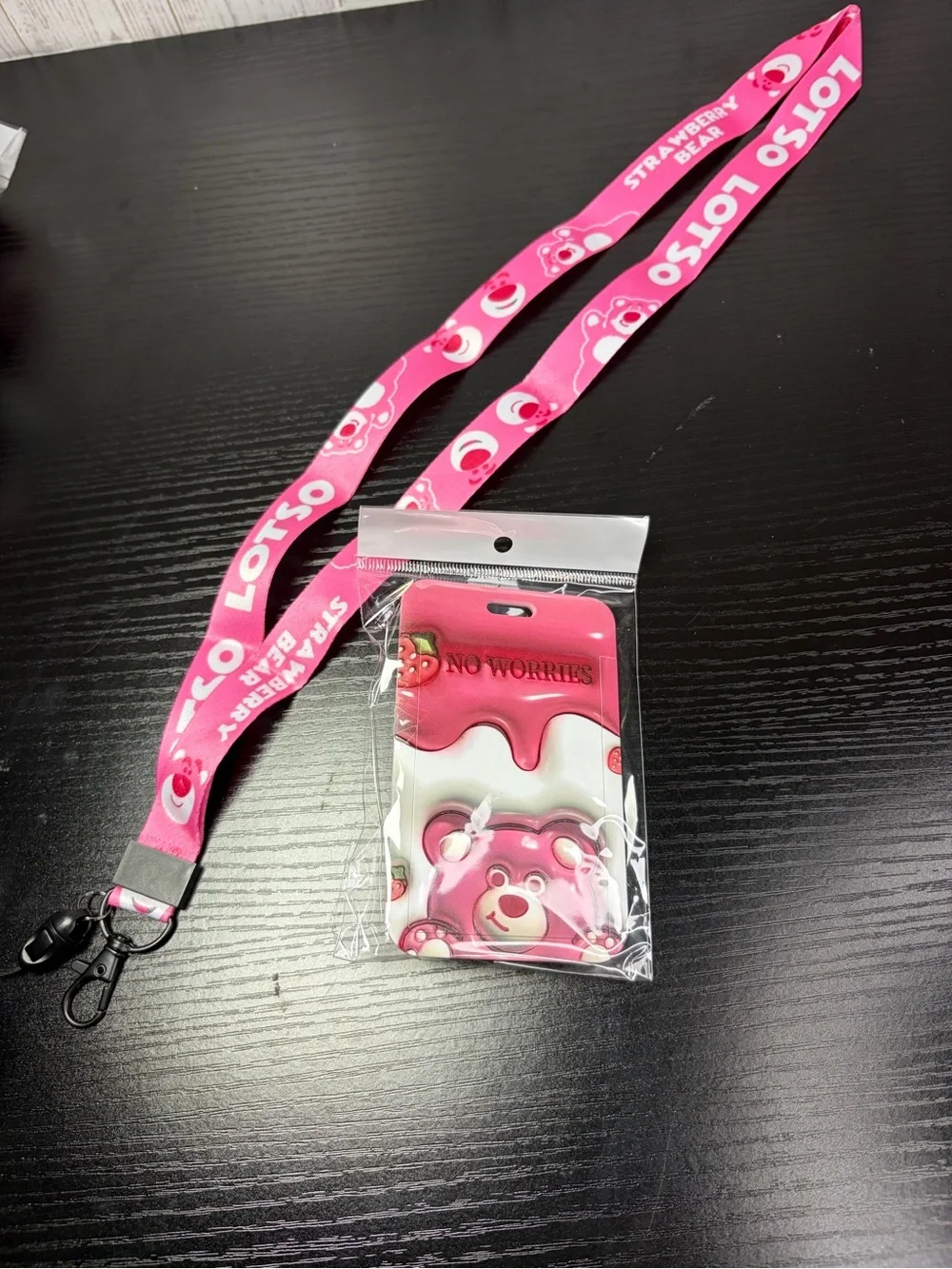 Pink Cute Bear Phone Lanyard and Case Set - No Brand